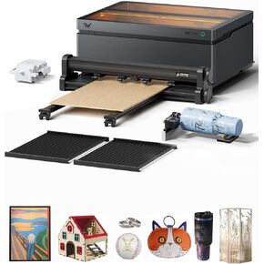 WECREAT Vision Pro 45W Laser Cutter with 137" Auto Conveyor Feeder & Rotary Pro, HD Camera & Auto-Lifting, Laser Cutter Cuts 1" Wood, Full Enclosure Laser Engraver Machine for Wood and Metal, Acrylic