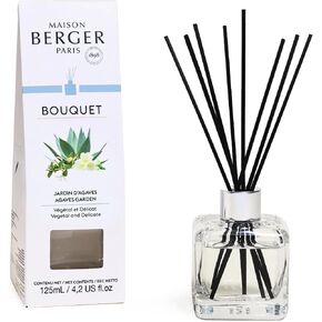 Reed Diffuser - Cube - Clear - Scented Bouquet with Reed Sticks - Prefilled with Lampe Berger Fragrance - 125 Milliliters - 4.2 Fluid Ounces (Lemon Flower) in Kuwait