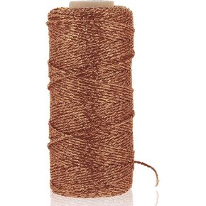 110 Yards Shimmer String Bakers Twine for Gift Wrapping, Bronze Twine for Crafts Decorative Metallic Bakers String Twine String Glitter Craft Twine for DIY Crafting Christmas Decor (Bronze 1.5mm)