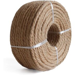 Rioop Natural Jute Twine Rope 164 قدم 4 مم ، وخيوط حديقة شديدة العمل للحرف اليدوية ، وصفقات البستنة ، وخدش القط و Macrame ، ونباتات التسلق
