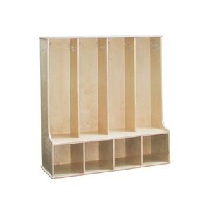 Factory Direct Partners 13141-NT Birch 5 Section Coat مع مقعد ، 5 Cubbies وخطافات المعطف-طبيعي