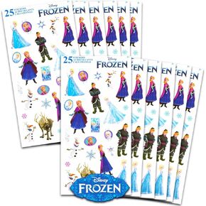 Frozen Party Favors للأطفال ، الأطفال الصغار - ملصقات Elsa Bulk for Girls مع 12 ورقة ملصقات مجمدة من أجل حفلة عيد ميلاد الفتيات وحقائب Goodie | إمدادات الحفلات المجمدة ديزني