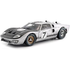 Shelby Collectibles SC404S 1966 Ford GT-40 MK 2 Silver No.7 1-18 Diecast Car Model