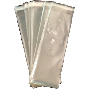 2.5 "× 8 'بوصة صافية طويلة طعام آمن خارق ذاتيا لاصق قابلة للاستيلاء على الأطعمة البلاستيكية آمنة من التشيلو المسطح التفاف السيلوفان حلوى غودي pretzel كعكة البوب ​​تعامل الهدايا 100pcs