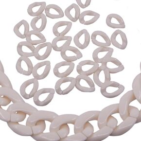 Ruian 50pcs Acrylic intering Rings 17 × 23mm c-clips clips for DIY Craft ، Pink