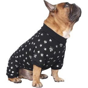 iChoue Pug High Stretchy Breathable Summer Cooling T Shirts Vest Clothes for Medium Dogs Puppy French Bulldog Frenchie English Pitbull Boston Terrier Green Stripe - Small in Kuwait