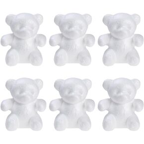 Pretyzoom 6 PCS Foam Bear Wedding Decorations Doy Home Home Wedding Decoration Cake Topper Handmade Gift Craft White Decor