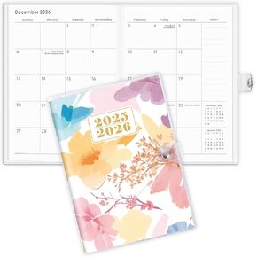 A5 Monthly Planner 2025-2026, 24 Months Calendar 2025 Planner - Runs From Jan.2025 Until Dec.2026, 5.9'' x 8.4'', Floral Planner 2025 for Planning, Office and School Supplies