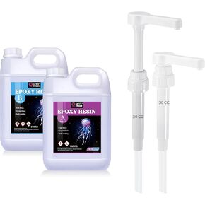 Bundle Set of LET'S RESIN 1.5 Gallon Resin Epoxy Kit and 30CC Gallon Pump Dispenser