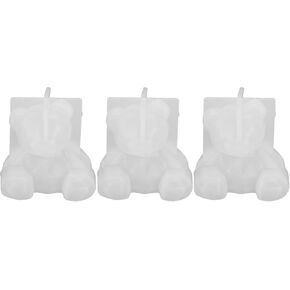 3pcs راتنج الدب ، 3D Silicone DIY DIY Resins Decoration حيوان سيليكون لتلقي حلوى كعكة فندان كوكب ديكور ديكور