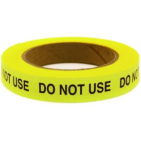 ChromaLabel 0.75 Inch Do Not Use Continuously Imprinted, Clean Remove Adhesive Neon Yellow Tape with Black Imprint, 40 Yard Roll