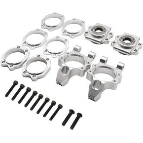 Alloy CNC Rear Wheel Hub Carrier Kit for 1/5 HPI ROFUN ROVAN KM Baja 5B 5T 5SC Rc Car Parts (Silver)