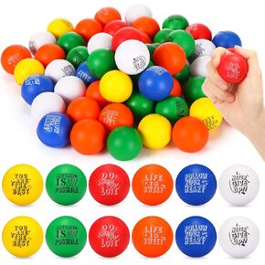 Leyndo 200 Pack Count Balls Bulk Prok Procivations Leaff Leaff Foam Squeeze Balls مع اقتباسات ملهمة للبالغين المراهقين.