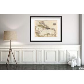 1818 Pinkerton of the West Indies ، Antilles ، و Caribbean Sea Map Size: 18x24 | جاهز للإطار