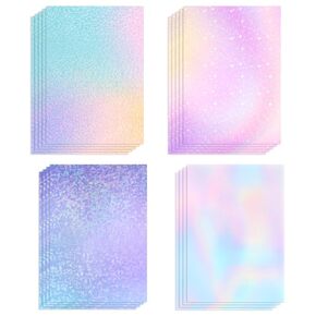 Phinus 18 Sheets ورقة ملصقات ثلاثية الأبعاد ، ملصقات التصوير ثلاثي الأبعاد A4 اللصق A4 ، ورق ثلاثي الأبعاد مضاد للماء مع 4 أنماط (GEM ، DOT ، قوس قزح ، أنماط النجوم)