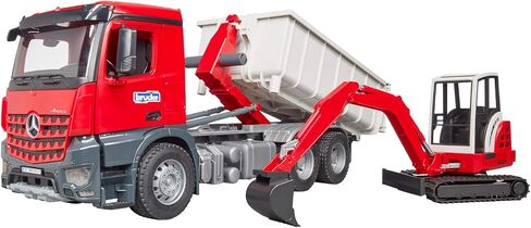 Bruder 03767 Man TGS Truck with Roll Off Container و Schäffer Compact Loader 2630 in Kuwait