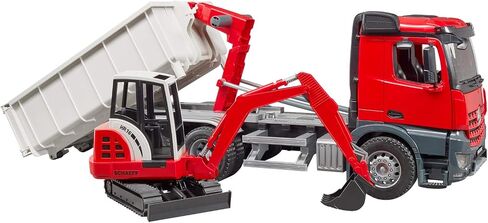 Bruder 03767 Man TGS Truck with Roll Off Container و Schäffer Compact Loader 2630 in Kuwait