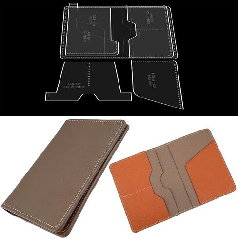 RIVEENY Leather Craft Templates: Acrylic Bag Pattern for Passport Holder Cover Wallet, Acrylic Leather Template Kit in Kuwait