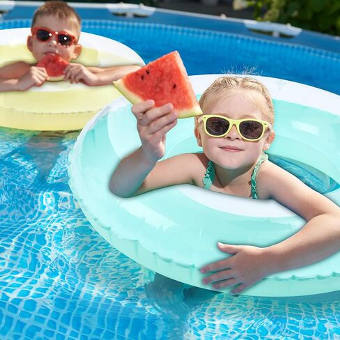 ShinyRelief 6 Pcs Inflatable Pool Floats 30''Macaron Swim Inner Tube for People Clear Pool Rings Toys Floats for Summer Beach Swimming Pool Luau Party Favor Decor in Kuwait