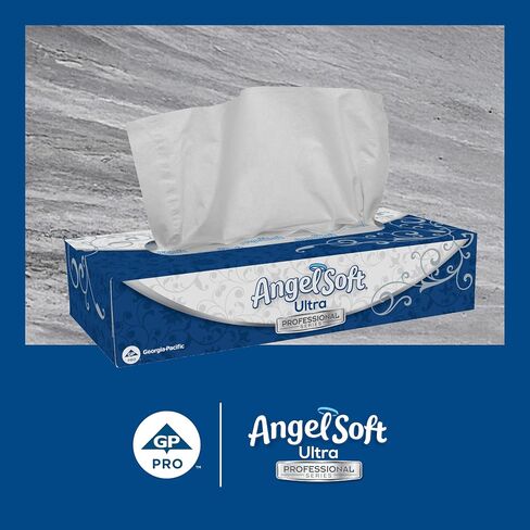 مناديل الوجه من سلسلة Georgia-Pacific Angel Soft Ultra Professional Series المكونة من طبقتين؛ صندوق المكعب؛ 4636014; 96 ورقة في كل صندوق؛ 10 صناديق لكل علبة؛ أبيض in Kuwait