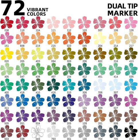 TBC أفضل الحرف 108 ألوان علامات الطلاء الاكريليك ثنائية ، عبوة كيس قماش ، مقاومة للماء ، غير سامة ، بلا رائحة ، مناسبة للورق ، الفخار ، الأحجار ، الزجاج in Kuwait