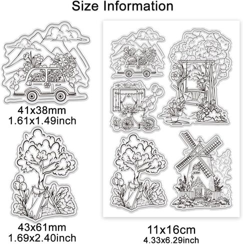 PH PandaHall Vintage Sign Clear Stamps Set 7pcs Retro Style Rubber Stamp Silicone Clear Stamps Reusable Transparent Stamps for Scrapbooking Journaling Card Making Album Photo Decoration in Saudi Arabia