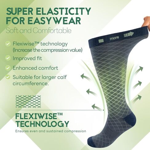 Plus Size Compression Socks for Women Wide Calf (3 Pairs) 15-20mmHg Bamboo Viscose Knee High Sock Support for Nurses Pregnancy Travel XXL（Black） in Kuwait