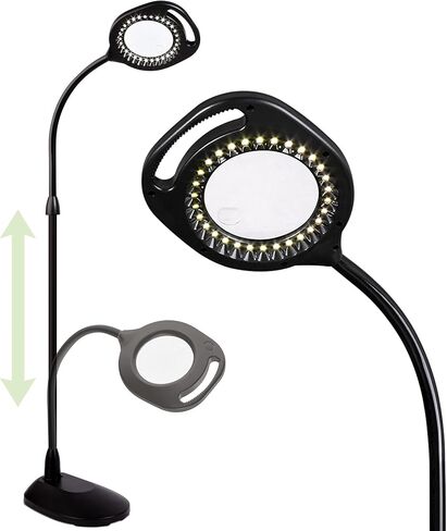 OttLite 2-in-1 LED Magnifier Light Floor and Table Lamps – Optical Grade Hands-Free Magnifying LED Light, Modern Design for Crafting, Sewing, Reading, Needlework in Saudi Arabia