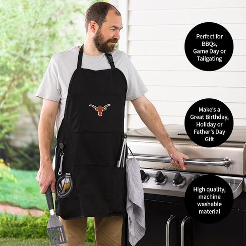 Team Sports America Collegiate University of Iowa Ultimate Grilling Apron Durable Cotton with Beverage Opener and Multi Tool For Football Fans Fathers Day and More in Kuwait
