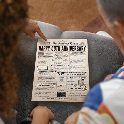 Jumbo 50th Anniversary Card for Women Men, Funny 50th Wedding Anniversary Decorations for Mom Dad, Romantic 50 Year Anniversary Card Gift for Wife Husband, Golden Wedding Gift in Saudi Arabia