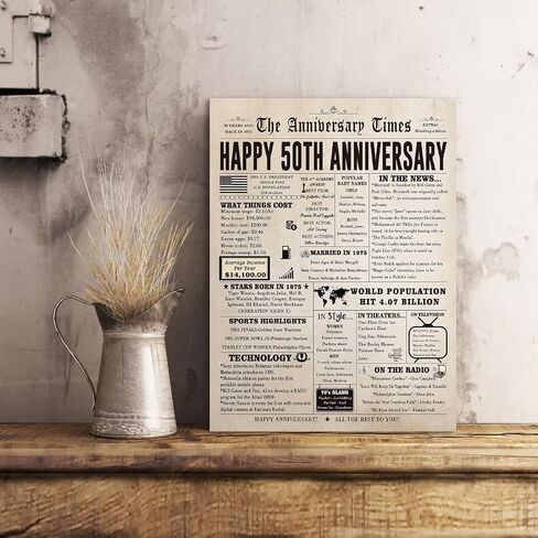 Jumbo 50th Anniversary Card for Women Men, Funny 50th Wedding Anniversary Decorations for Mom Dad, Romantic 50 Year Anniversary Card Gift for Wife Husband, Golden Wedding Gift in Saudi Arabia