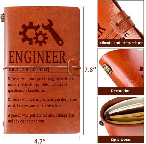 Engineer Gifts, Mechanical Engineering Gifts, Leather Journal Notebook Gifts for Engineers, New Licensed Passer Gifts Engineering Student Gifts, Graduation Gifts Retirement Gift for Engineer in Kuwait