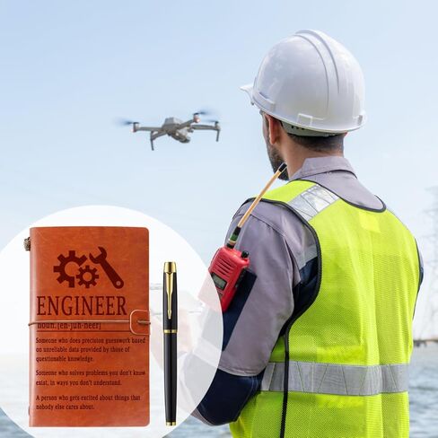 Engineer Gifts, Mechanical Engineering Gifts, Leather Journal Notebook Gifts for Engineers, New Licensed Passer Gifts Engineering Student Gifts, Graduation Gifts Retirement Gift for Engineer in Kuwait