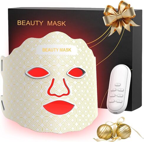 Red Light Therapy for Face,7 Colors Red Light Therapy Mask,Wireless Near-infrared Light 850nm and Red Light 630nm with Timing Function,Rechargeable Led Face Mask Light Therapy for Home Skincare, Black in Saudi Arabia