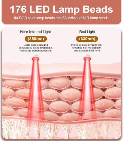 Red Light Therapy for Face,7 Colors Red Light Therapy Mask,Wireless Near-infrared Light 850nm and Red Light 630nm with Timing Function,Rechargeable Led Face Mask Light Therapy for Home Skincare, Black in Saudi Arabia