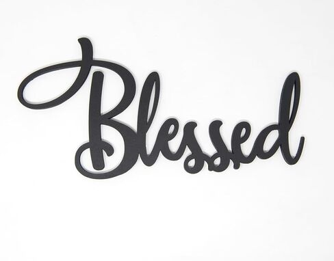 The Acrylic Place Grateful 3D Wood Art Word Script Cutout Sign (12x6 inches), Matt Black Wall Decor in Saudi Arabia