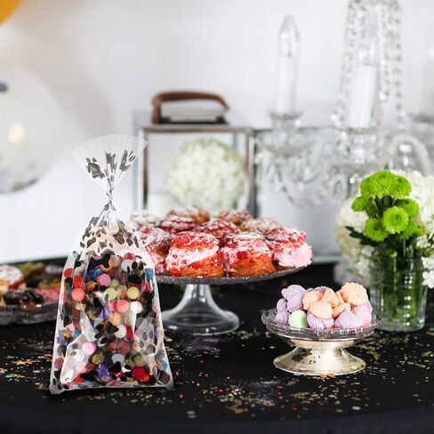 Maitys 100 pcs dog paw علاج أكياس الكلاب السيلوفان من أجل Goodie Candy Bulk 8 × 4 بوصة الحفلات لصالح اللوازم (أسود) in Kuwait