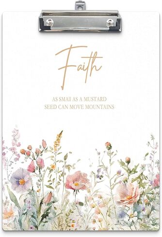 Christian Clipboards, Boho Floral Religious Wooden Clip Board for for Office Classroom Teacher Student Doctor Nurse, Christian Gifts for Women Teen Girls, Standard A4 Letter Size 9x12.6 Inch in Saudi Arabia