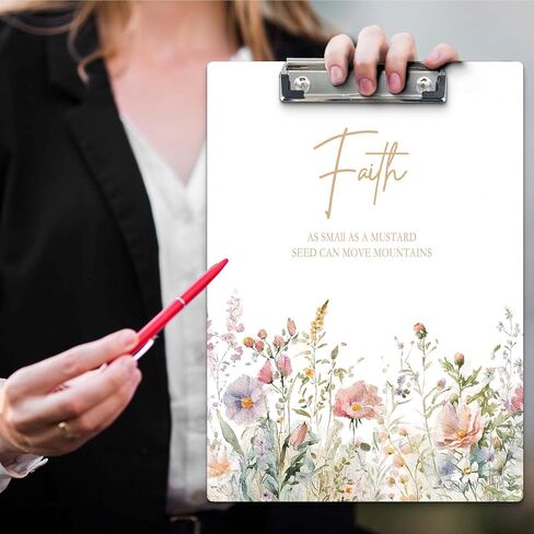 Christian Clipboards, Boho Floral Religious Wooden Clip Board for for Office Classroom Teacher Student Doctor Nurse, Christian Gifts for Women Teen Girls, Standard A4 Letter Size 9x12.6 Inch in Saudi Arabia