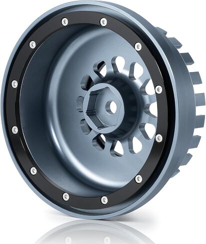QUE-T Aluminium Beadlock Wheels for 1/7 Unlimited Desert Racer UDR Wheel Hubs,Pack of 4,Suit for Tires 101063-00 Only (Titanium & Black) in Saudi Arabia
