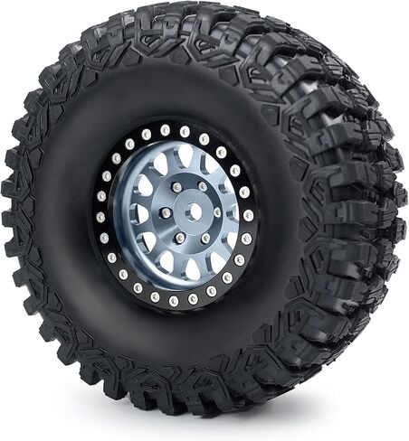 QUE-T Aluminium Beadlock Wheels for 1/7 Unlimited Desert Racer UDR Wheel Hubs,Pack of 4,Suit for Tires 101063-00 Only (Titanium & Black) in Saudi Arabia