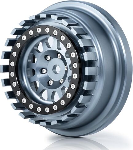 QUE-T Aluminium Beadlock Wheels for 1/7 Unlimited Desert Racer UDR Wheel Hubs,Pack of 4,Suit for Tires 101063-00 Only (Titanium & Black) in Saudi Arabia