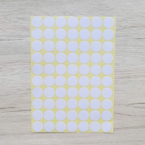 Yesallwas 1440 PCS Small Dot Stickers Round White 15 Sheets Dot Stickers Label Sticker for Office,Classroom (16mm, White) in Saudi Arabia
