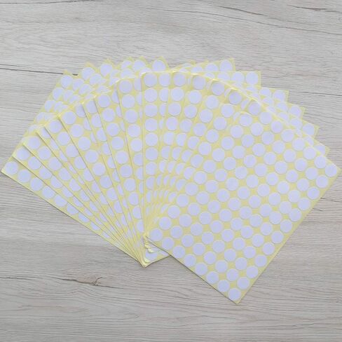Yesallwas 1440 PCS Small Dot Stickers Round White 15 Sheets Dot Stickers Label Sticker for Office,Classroom (16mm, White) in Saudi Arabia