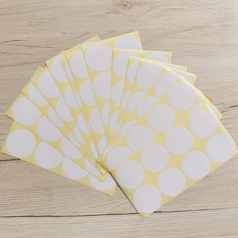 Yesallwas 1440 PCS Small Dot Stickers Round White 15 Sheets Dot Stickers Label Sticker for Office,Classroom (16mm, White) in Saudi Arabia