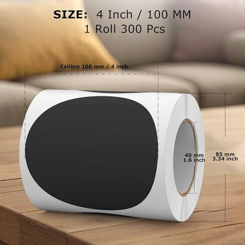 Black Round Stickers 4 Inch Viny Circle Floor Marker Sticker Removable Self-Adhesive Color Coding Decals Label Roll 300 PCS for Classroom Line Up Spots Preschool Kindergarten in Kuwait