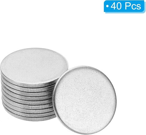 PATIKIL 25mm Steel Disc, 40Pcs Round Metal Stamping Blanks Tags Circle Stainless Steel Strike Plate DIY for Engraving Stamping Jewelry Craft in Saudi Arabia