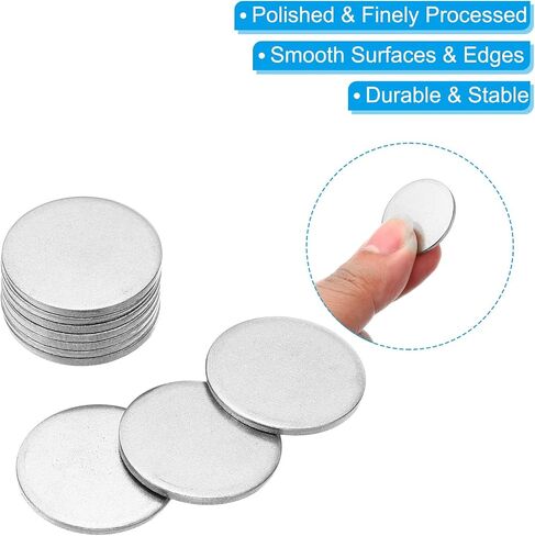 PATIKIL 25mm Steel Disc, 40Pcs Round Metal Stamping Blanks Tags Circle Stainless Steel Strike Plate DIY for Engraving Stamping Jewelry Craft in Saudi Arabia