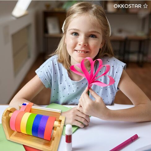 Wood Masking Tape Holder, Kids Tape Dispenser, Craft Tape Dispenser, Multi Roll Tape Dispenser for Kids, Washi Tape Dispenser, Multi Tape Dispenser (Sliding Cutter) *Masking Tape NOT Included in Saudi Arabia