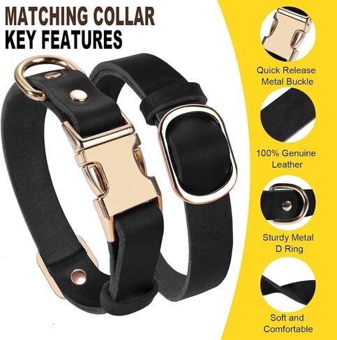 LWBMG 6FT Leather Dog Collar and Leash Set, Heavy Duty Dog Leash and Collar with Metal Buckle, Adjustable Pet Collar Set, Soft Puppy Leash and Collar Set for Medium Large Dogs Black in Saudi Arabia